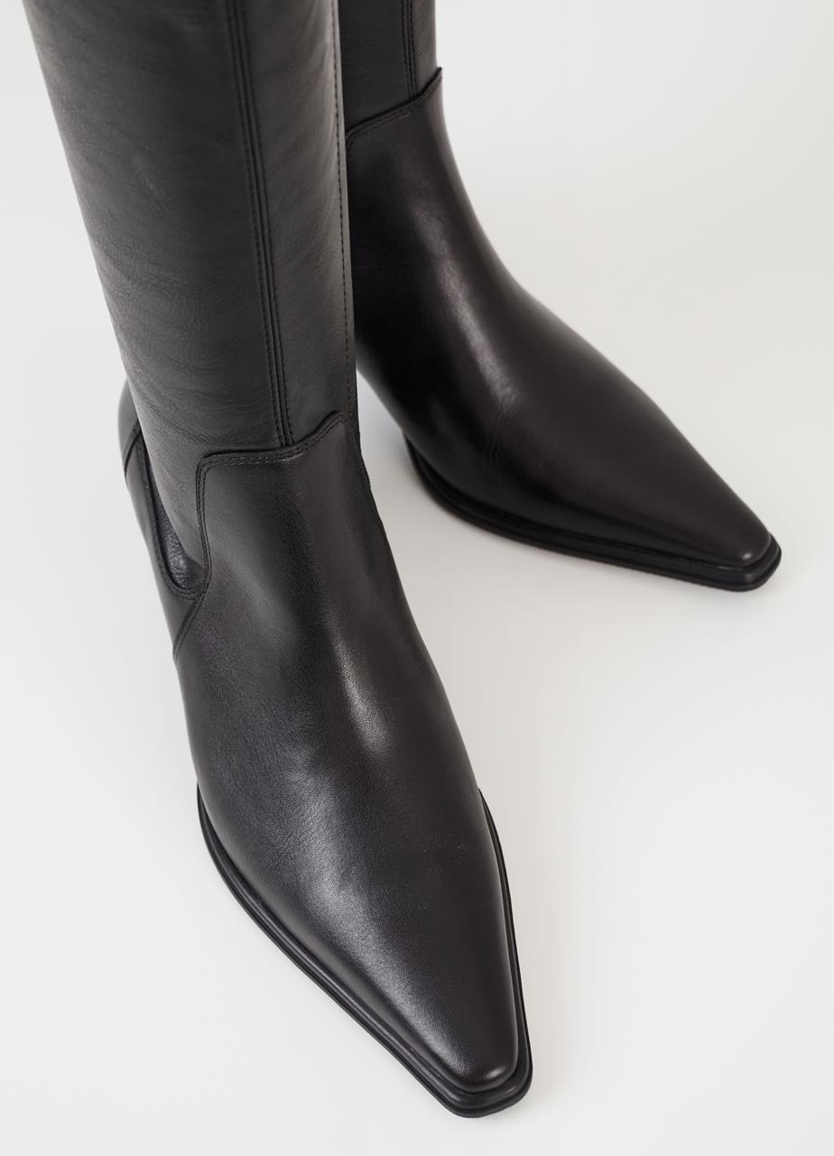 Giselle botas de cano alto Preto couro/comb