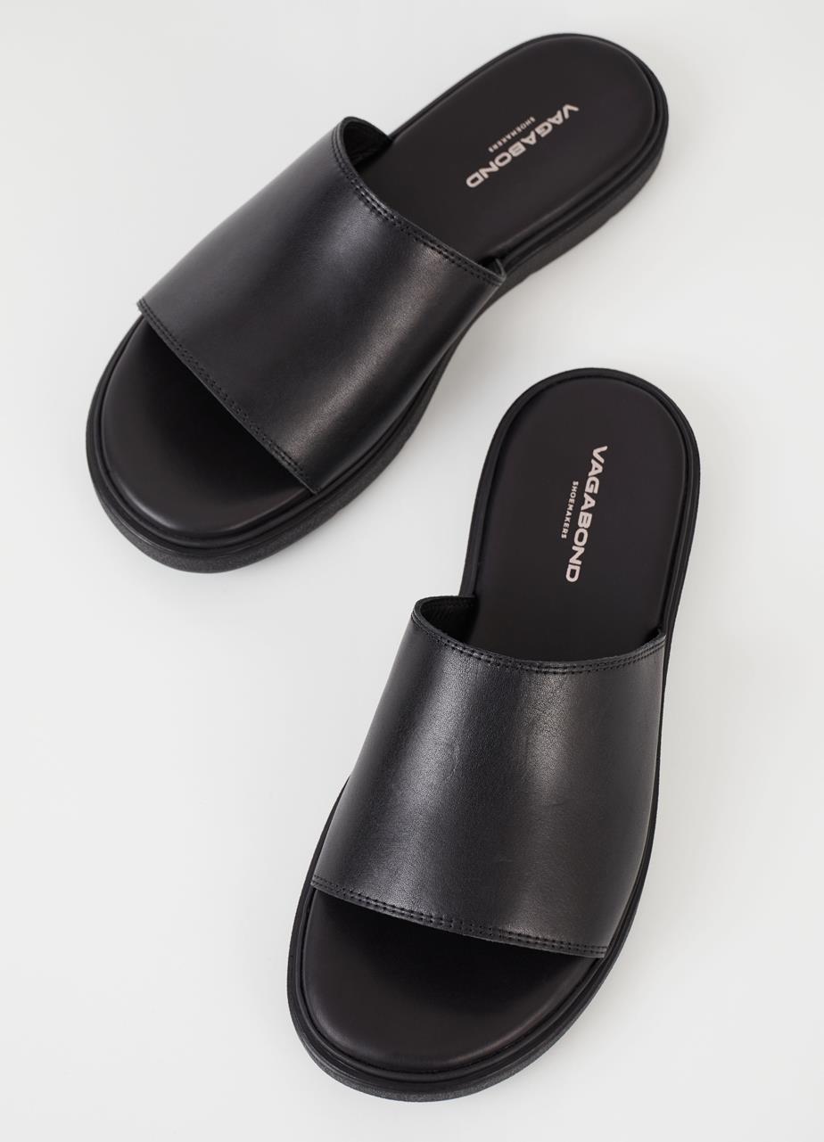 Mason sandales Noir cuir