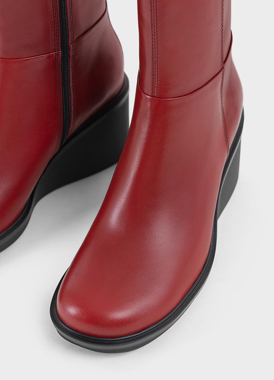 Deena botas Vermelho-Escuro couro