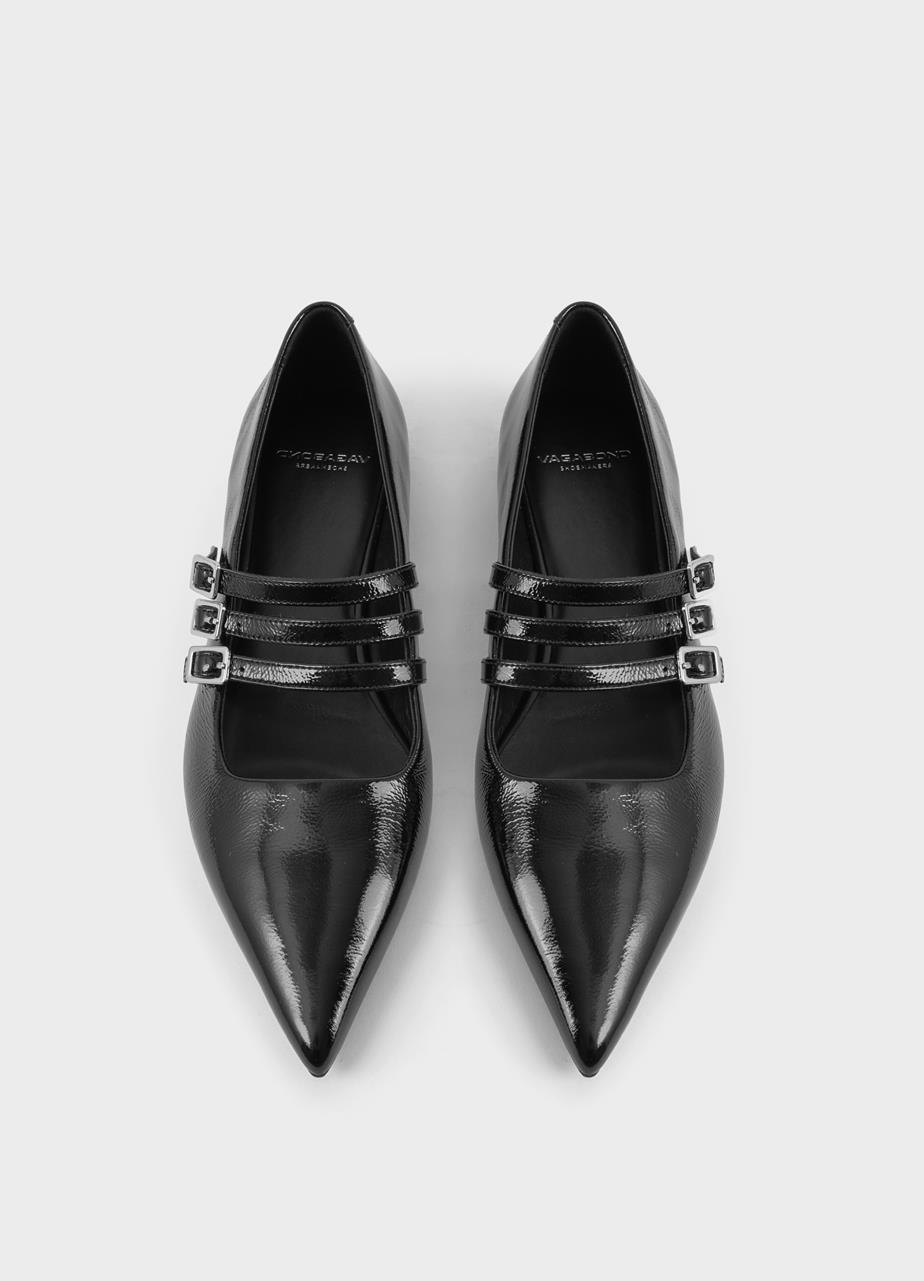 Hermine halbschuhe Schwarzes lackleder