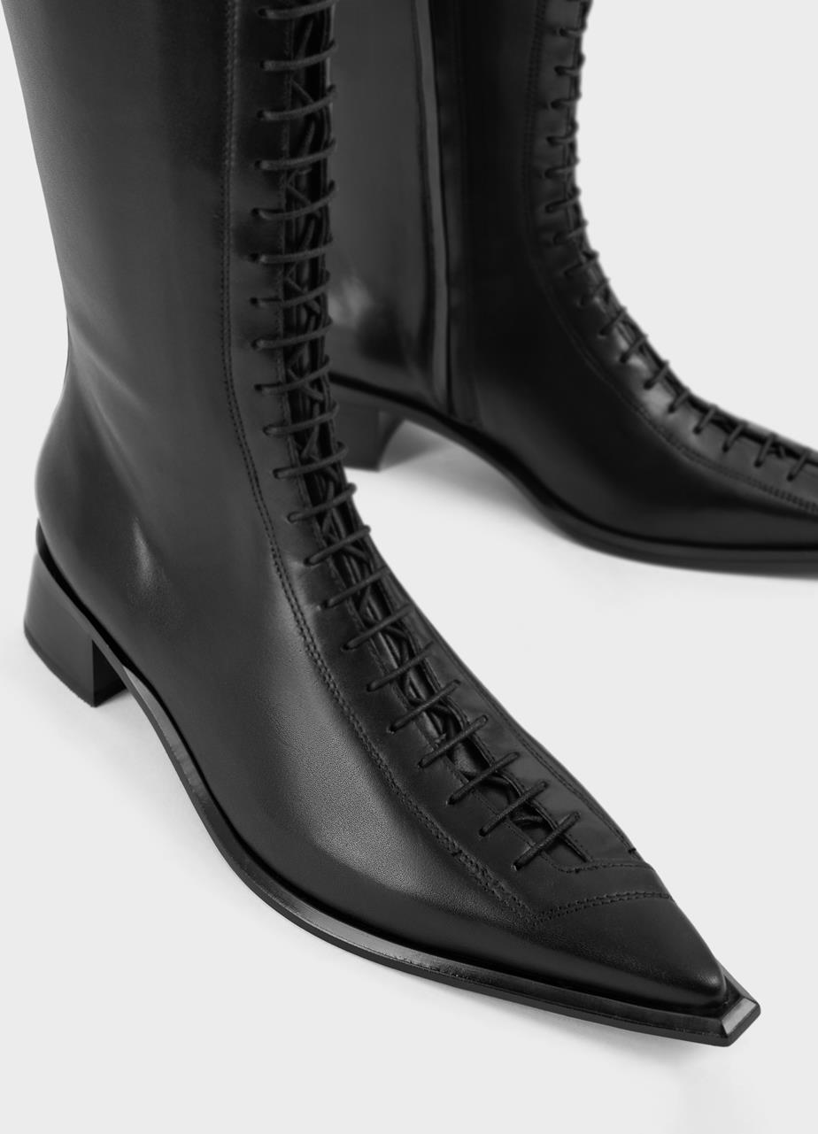 Samira tall boots Black leather