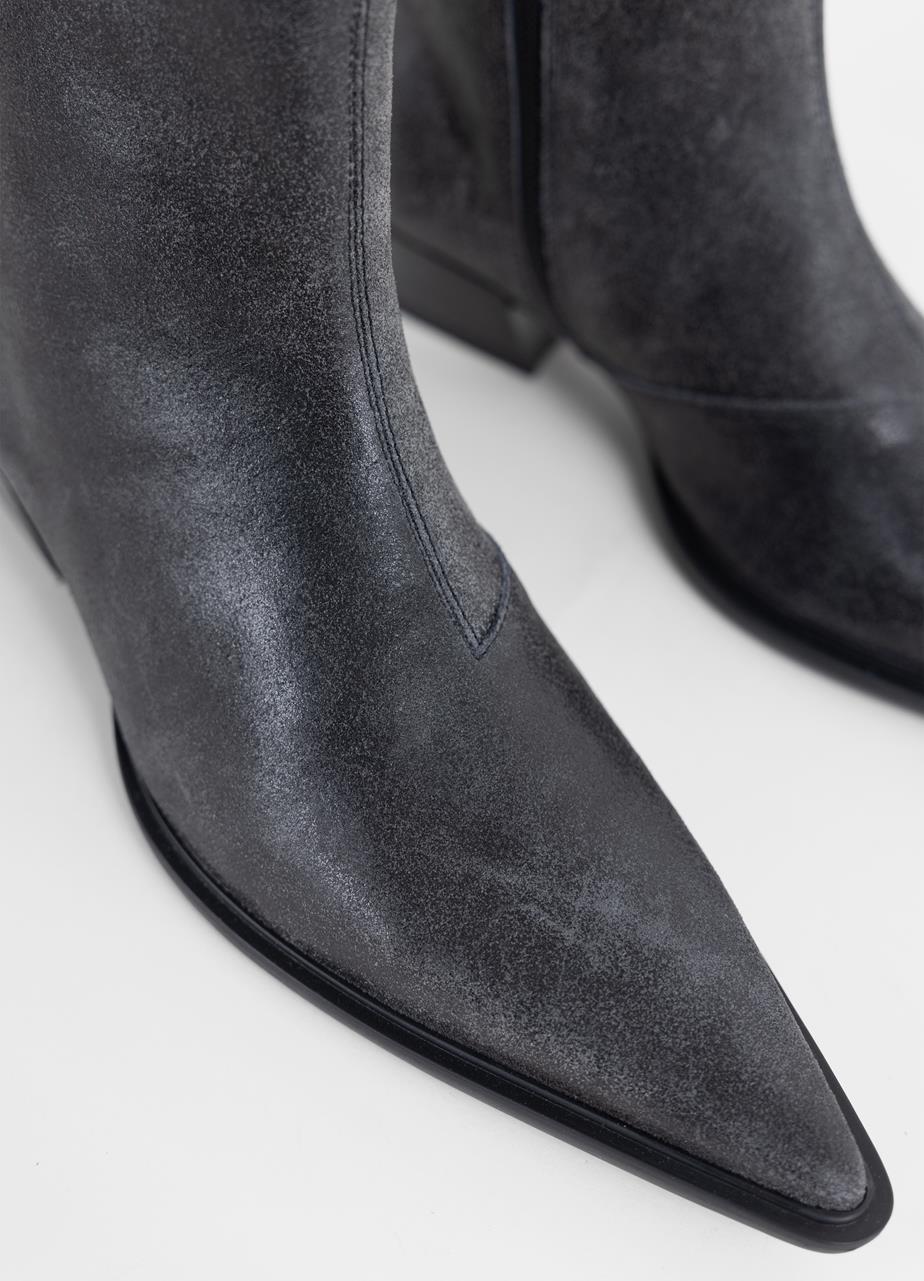 Cassie botas Preto couro com textura