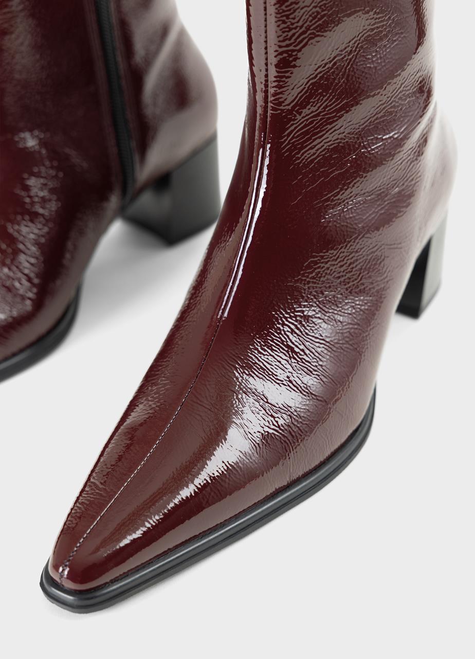 Giselle boots Dark Red patent leather