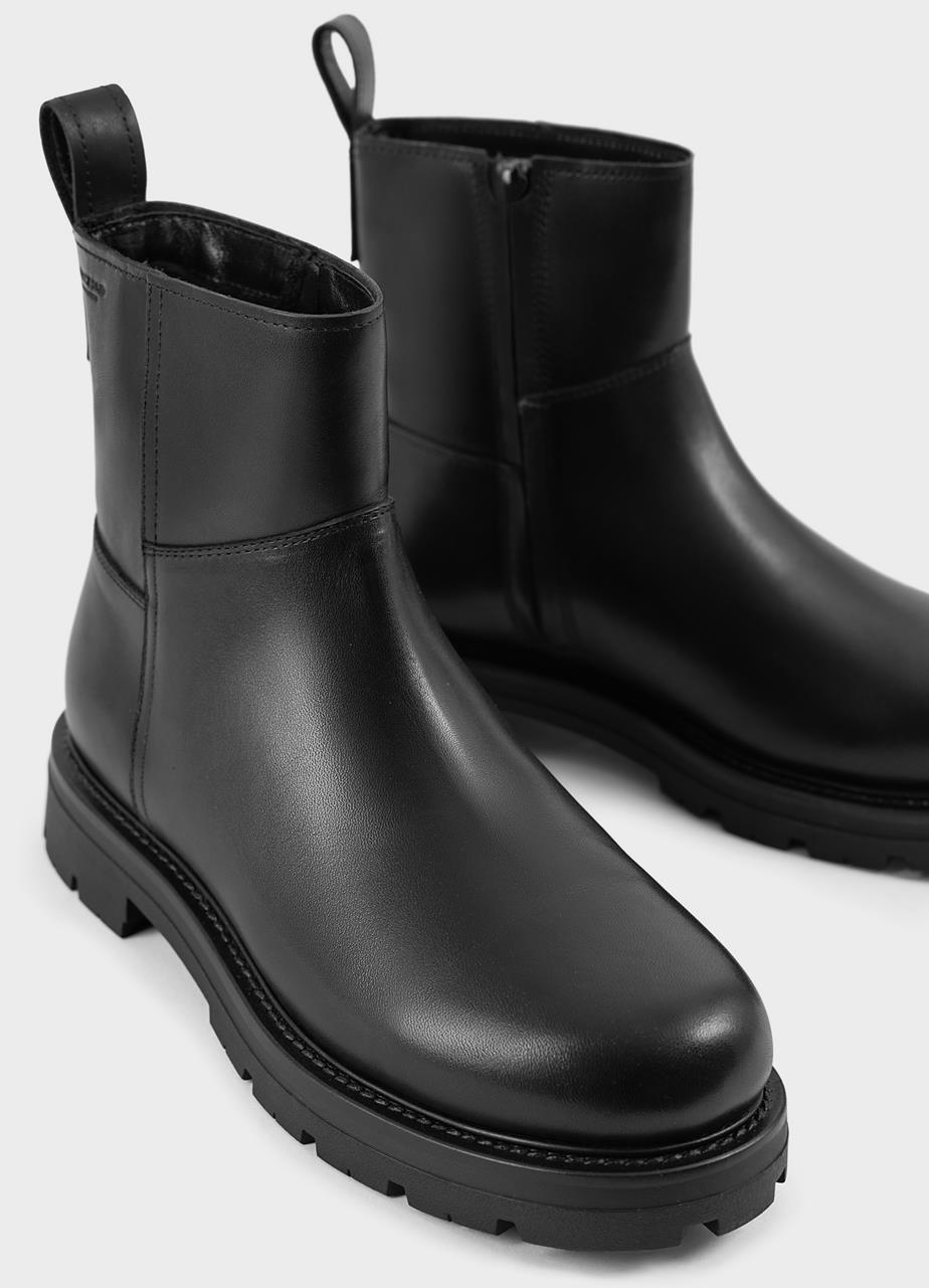 Cameron botas Negro cuero