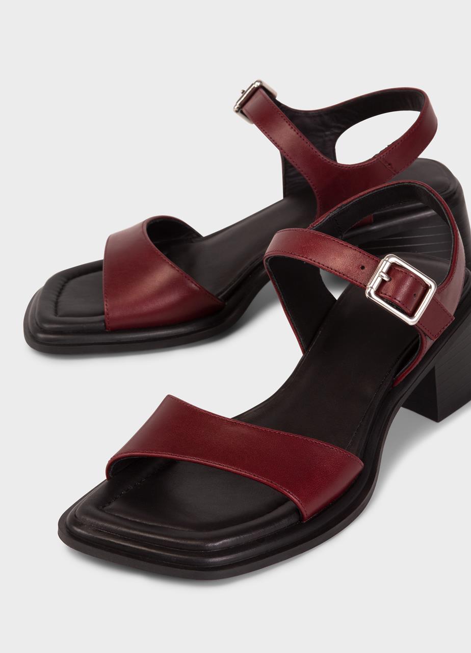 Ines sandals Dark Red leather