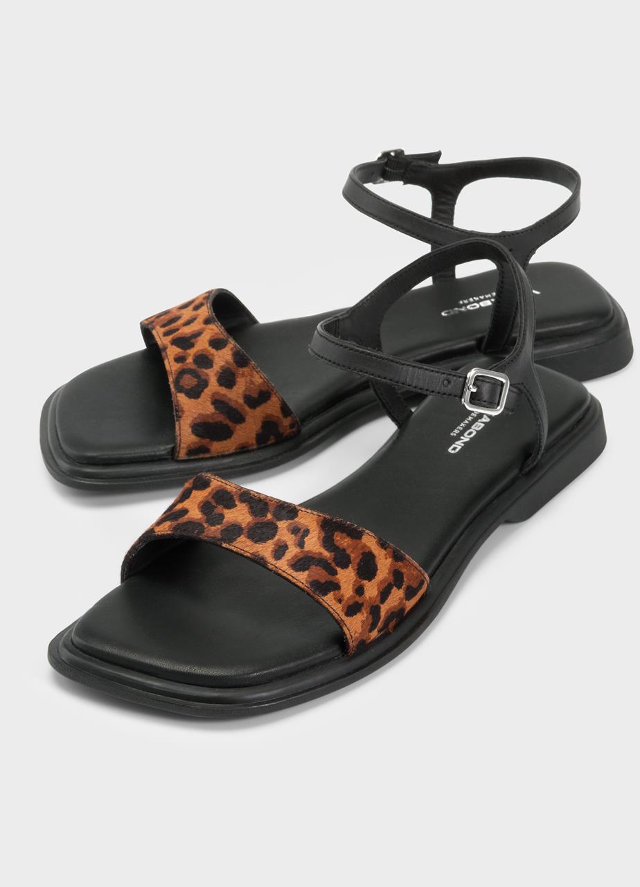 Izzy sandals Brown haır-on-leather