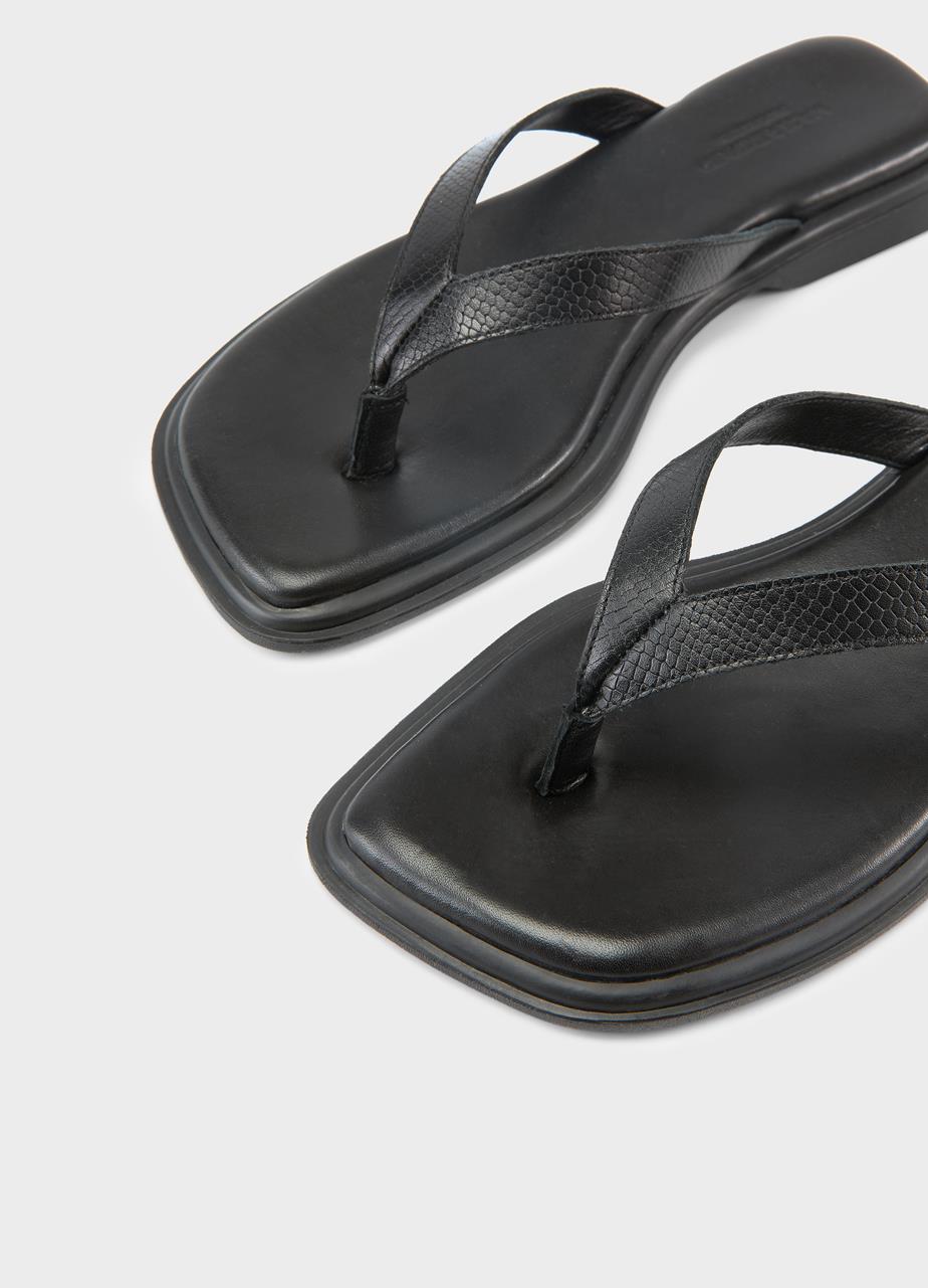 Izzy sandalen Schwarzes, Geprägtes Leder