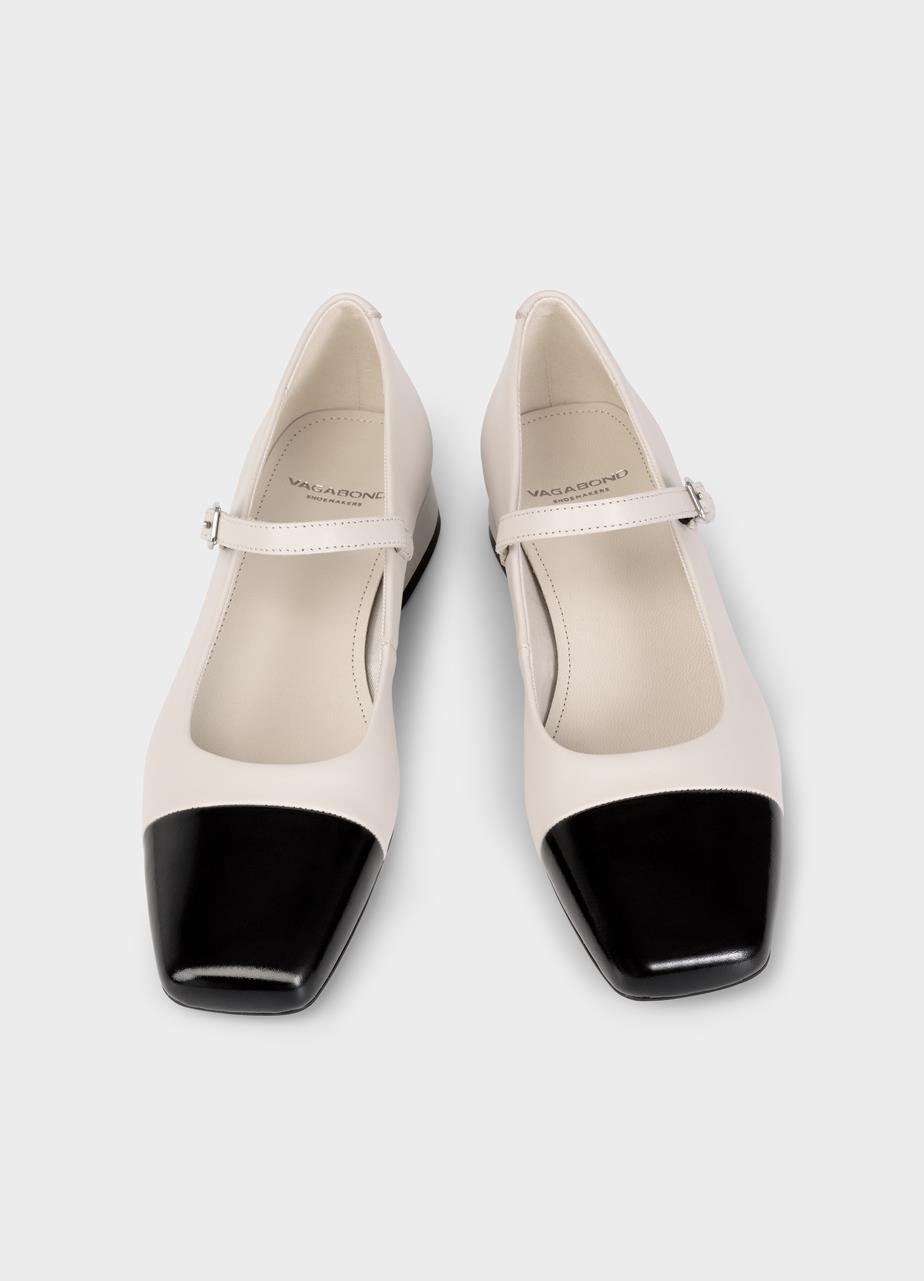 Debbi pumps Offwhite læder/kombination