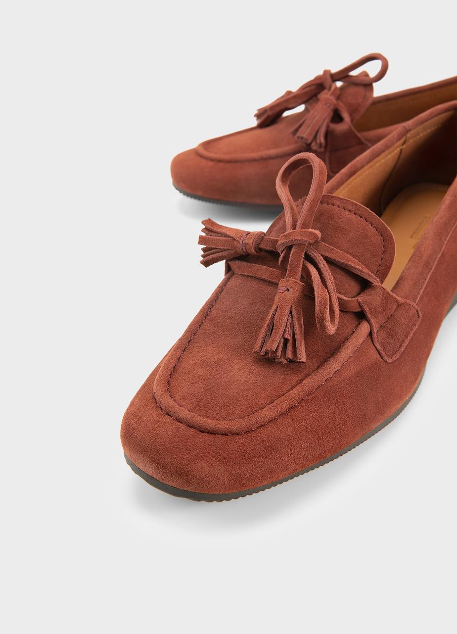 Hillary shoes Dark Red, Suede