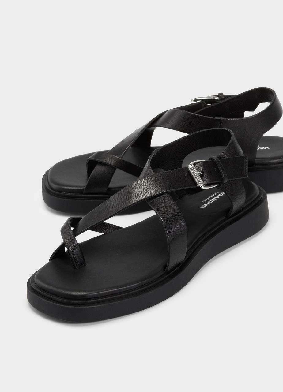 Connie sandalen Schwarzes leder