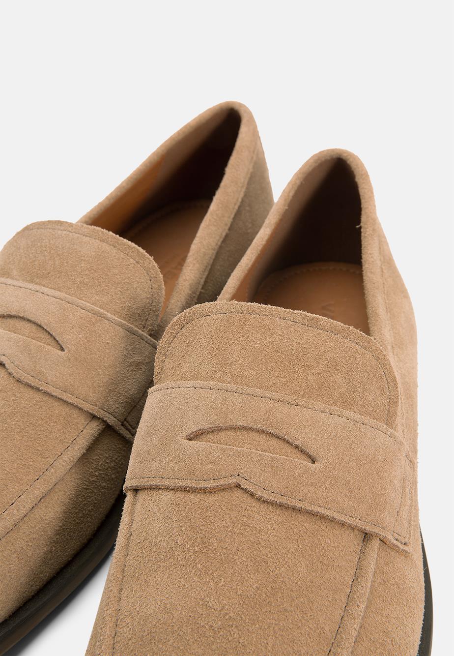 Troy loafers Beige, Suede