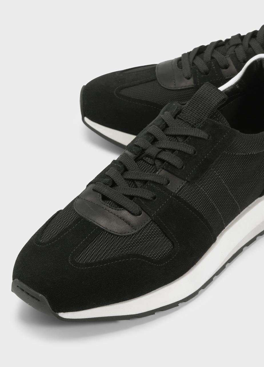 Paul runner sneakers Nero pelle/tessuto