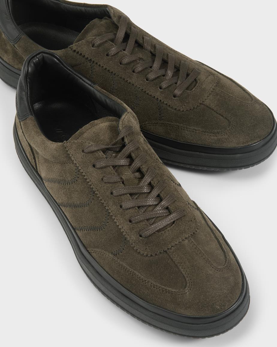 Leo sneakers Donkergroen, Suède