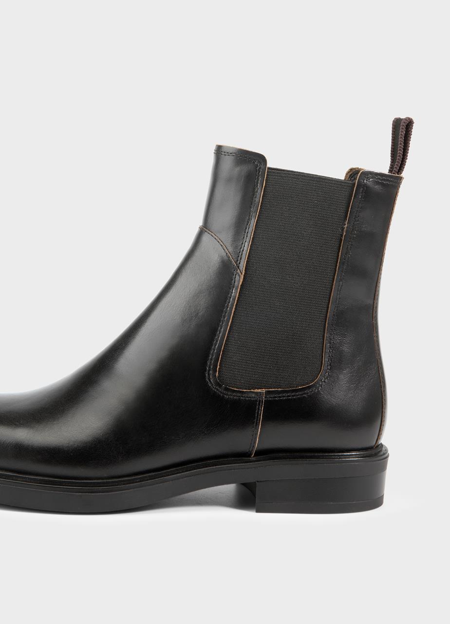 Freya stivali Nero pelle/bordi a contrasto