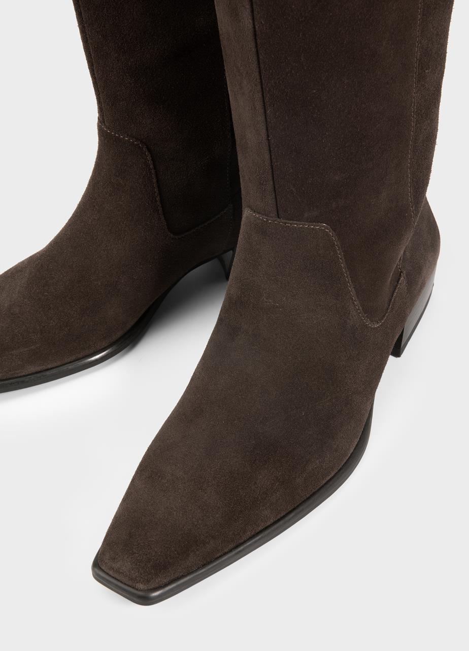 Nella tall boots Dark Brown suede