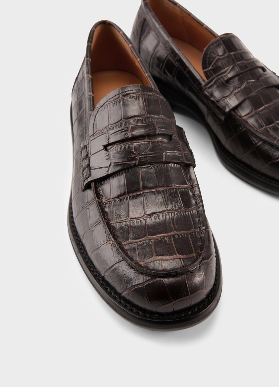 Linn loafers Brown embossed leather