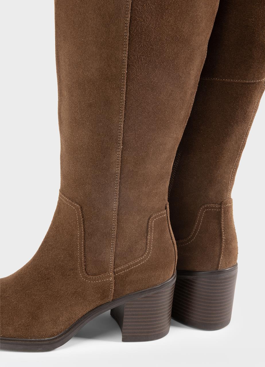 Meryl tall boots Brown suede