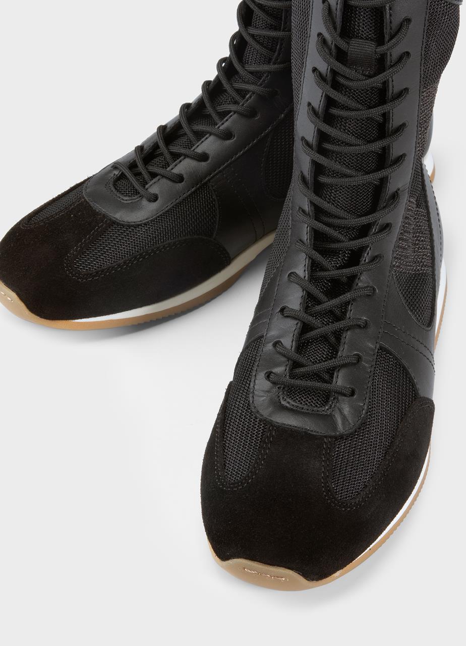 Yasmin vysoké boty Černá kůže/komb