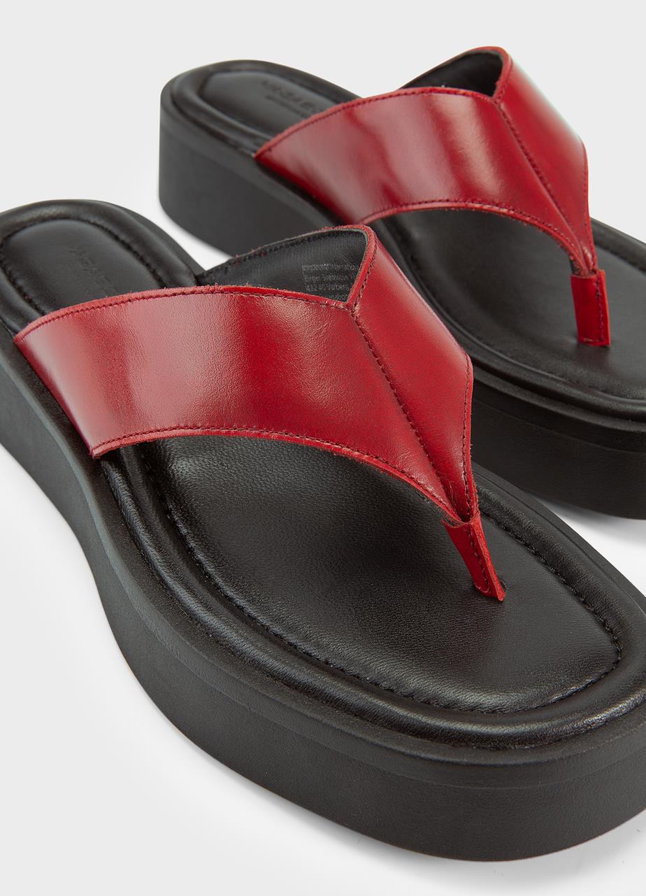 Danya sandalen Rot, Gebürstet Leder