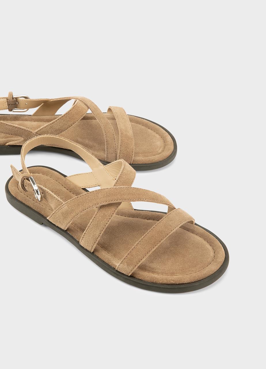 Zaida sandalen Beige, Veloursleder