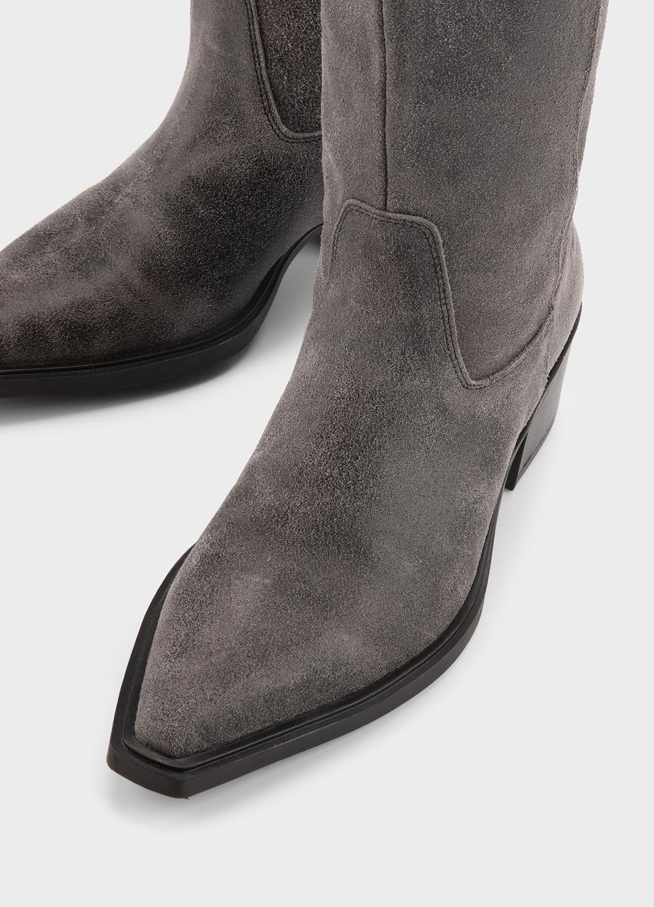 Kelsey stiefel Schwarzes, Textur Leder