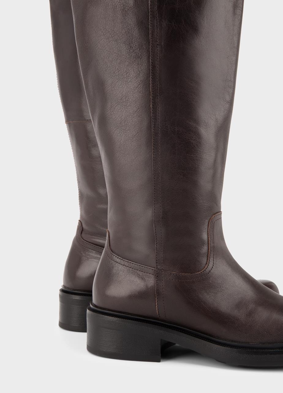 Karlie bottes hautes Marron Foncé, Cuir