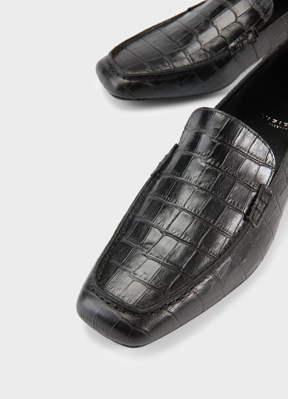 Debbi mocasini Negru piele embosata