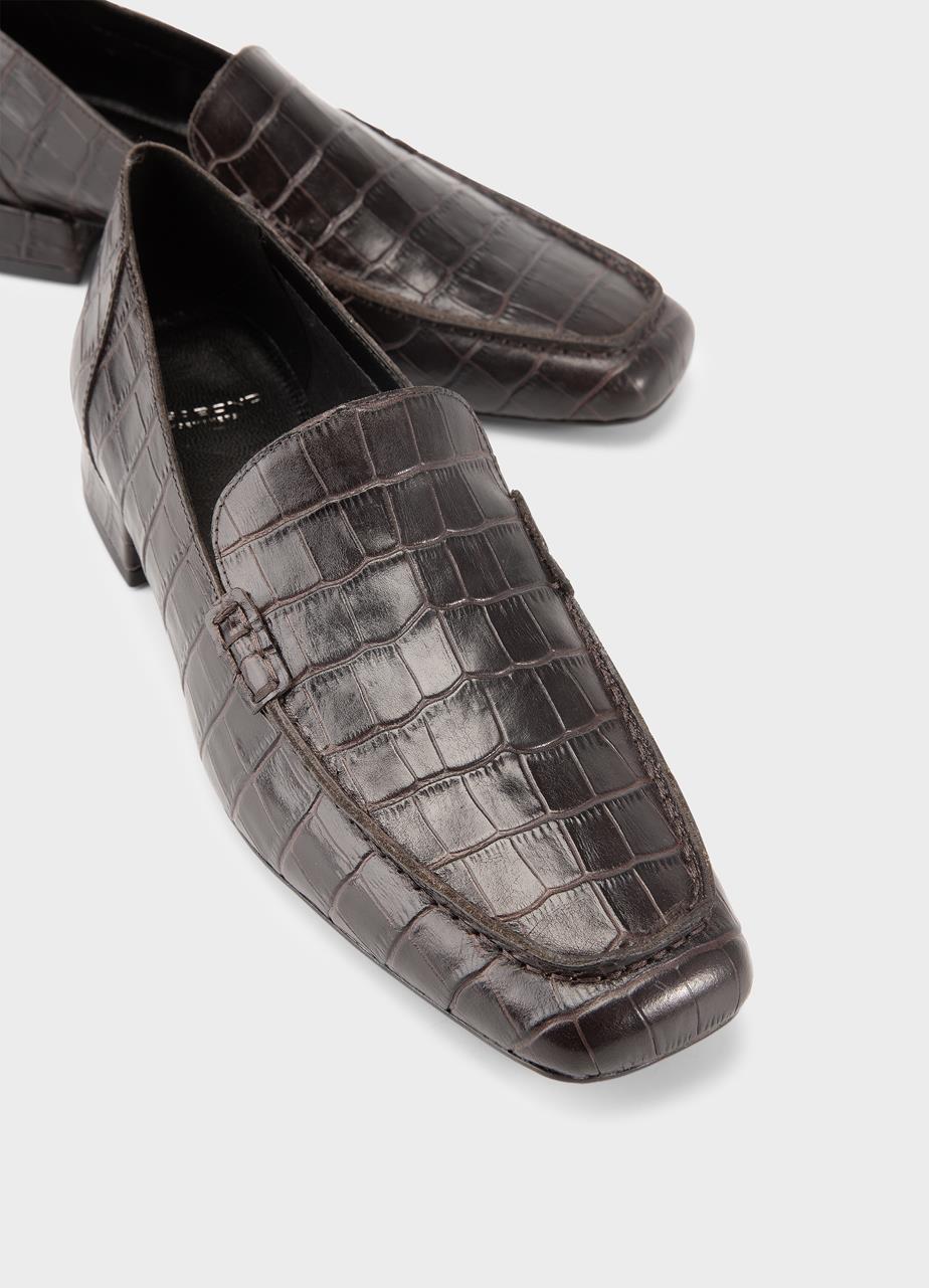 Debbi loafers Dark Brown embossed leather