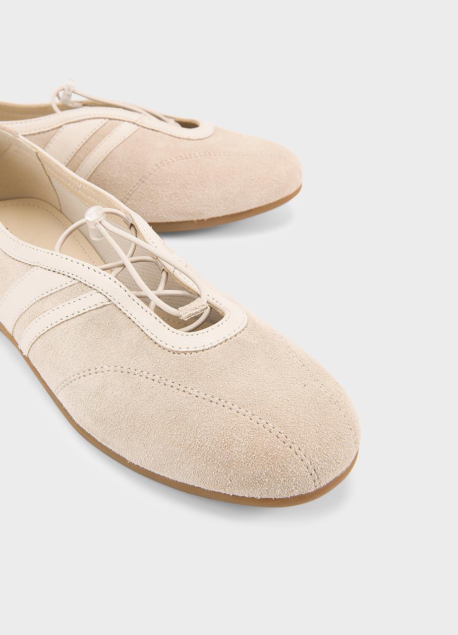 Hollie ballerinas Offwhite veloursleder