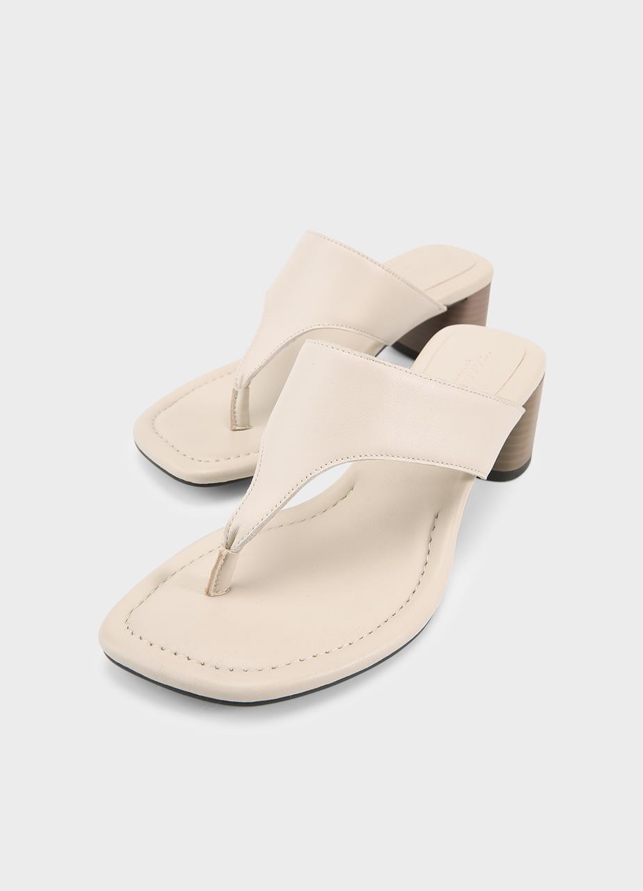 Evie heeled sandals Beige, Leather