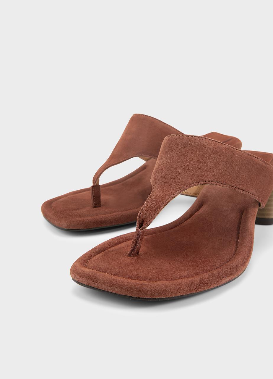 Evie sandaletter Mörkrött, Mocka