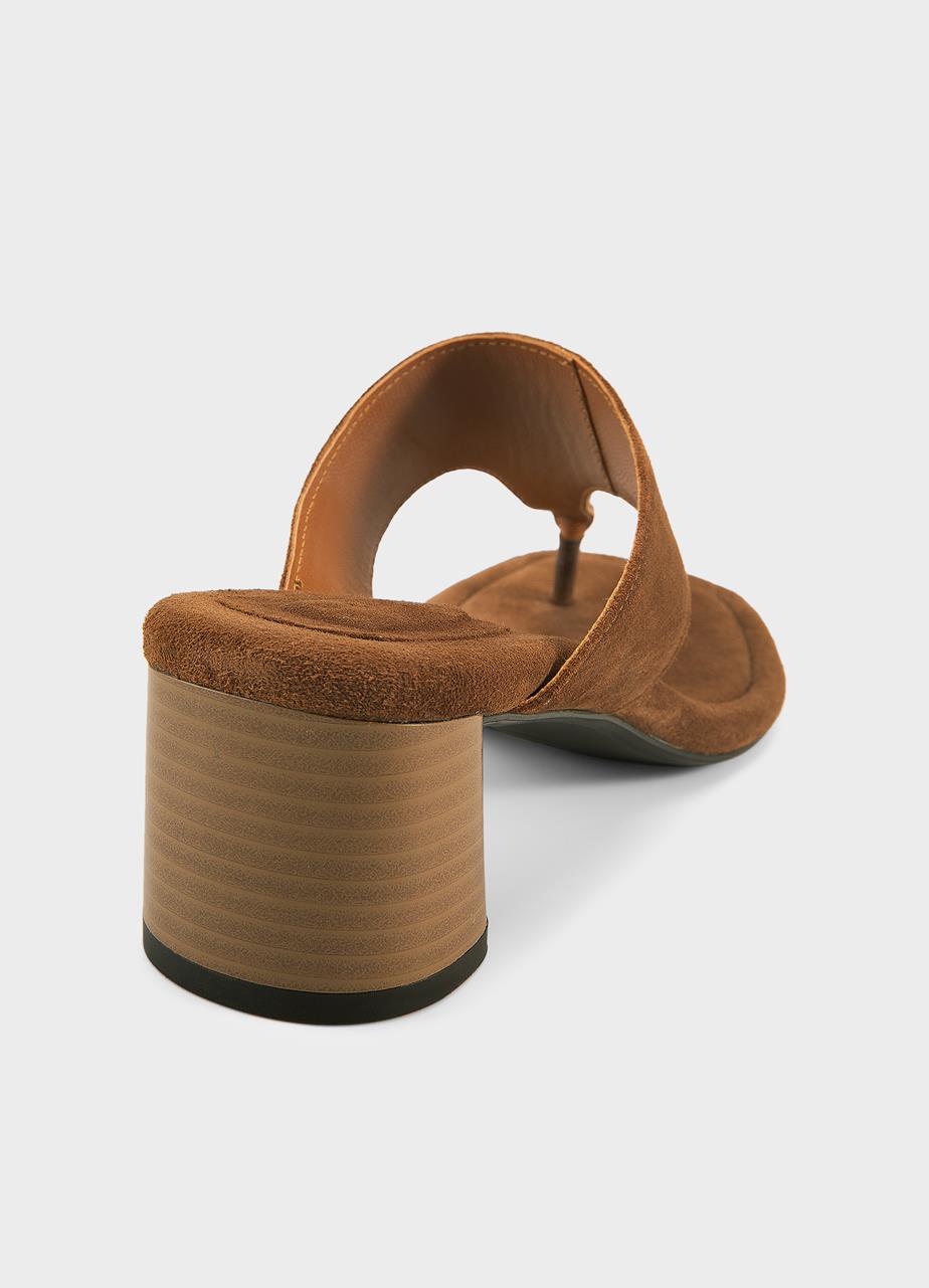 Evie heeled sandals Brown, Suede