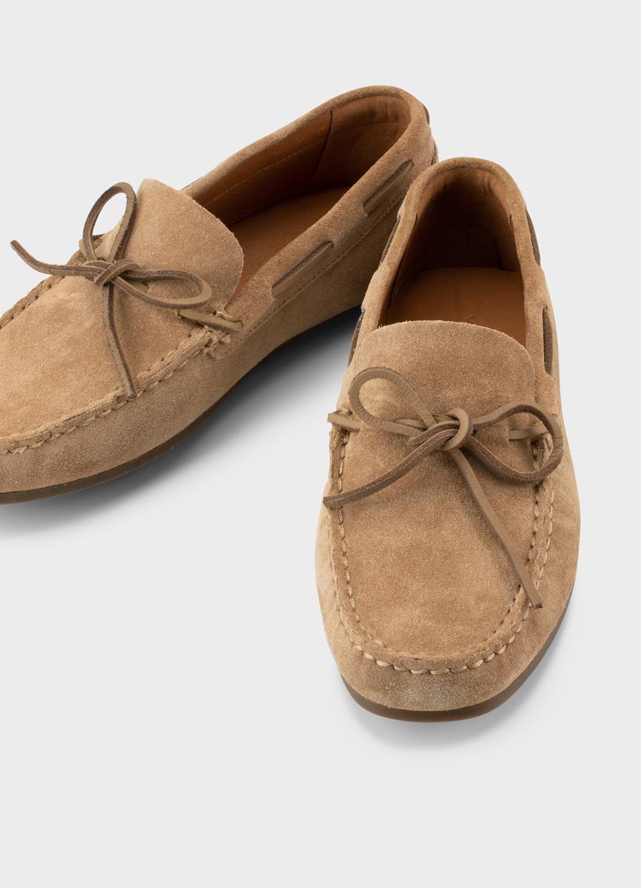 Larissa loafer Beiges, Veloursleder