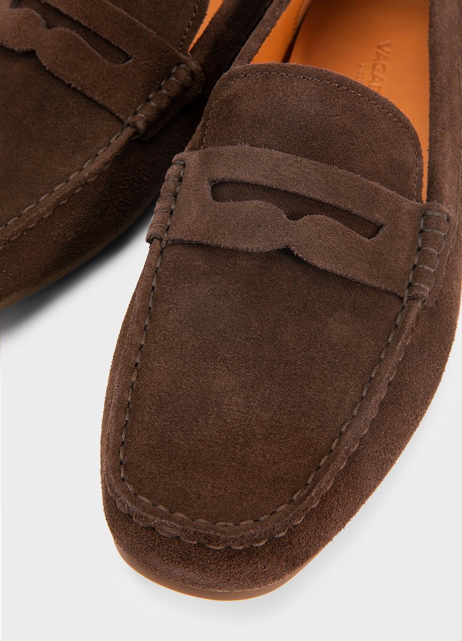 Lorenzo loafer Dunkelbraunes, Veloursleder