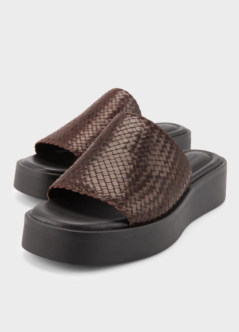 Danya sandalen Donkerbruin, Gevlochten