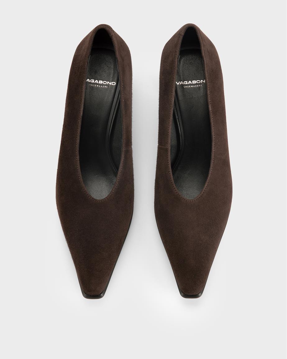 Elly pumps Dark Brown, Suede