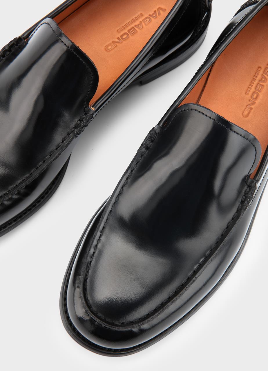 Steven mocassins Noir, Cuir Glacé