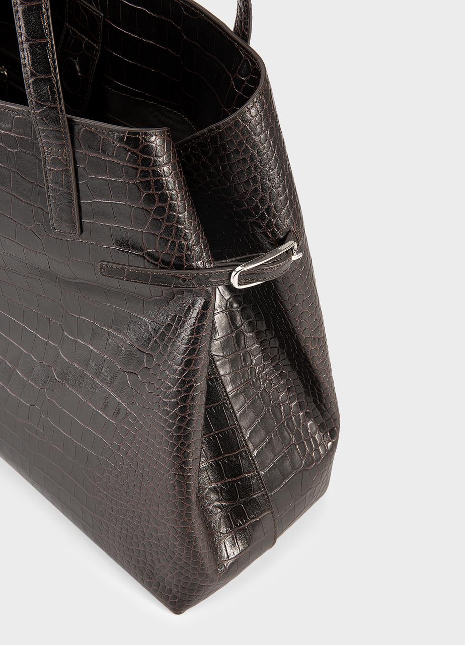 Cannes bag Brown embossed leather