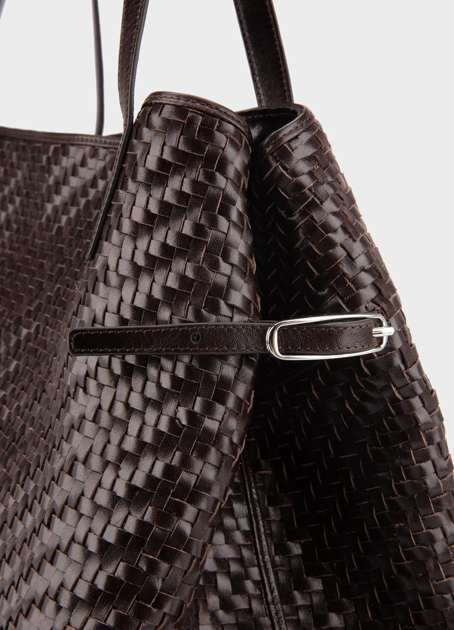Cannes bag Brown, Braided Leather