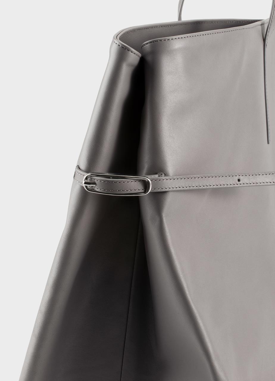 Cannes maxi tasche Hellgrau, Leder