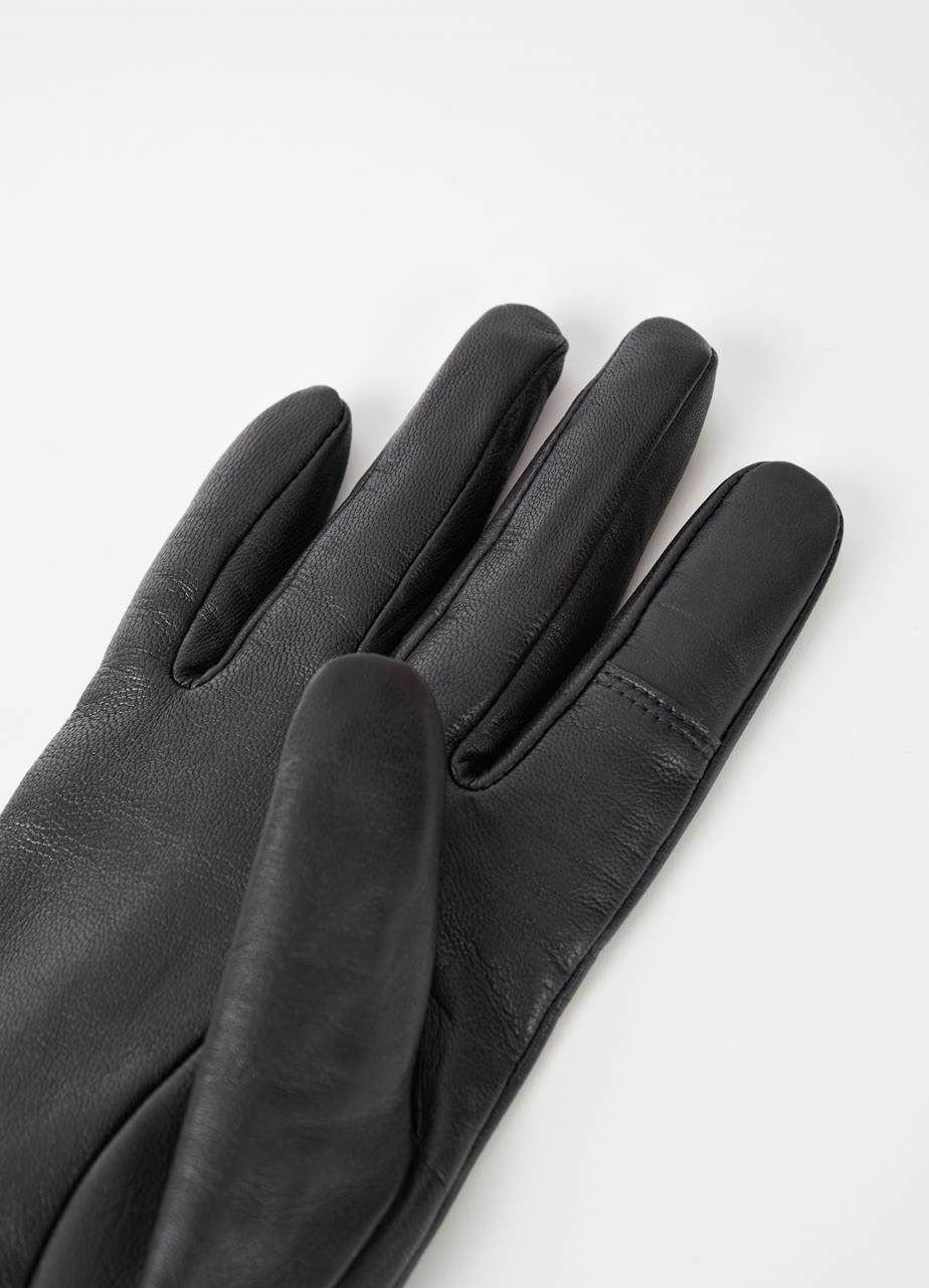 Classıc glove w Black leather