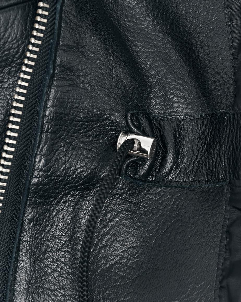Utility leather jacket Noir, Cuir