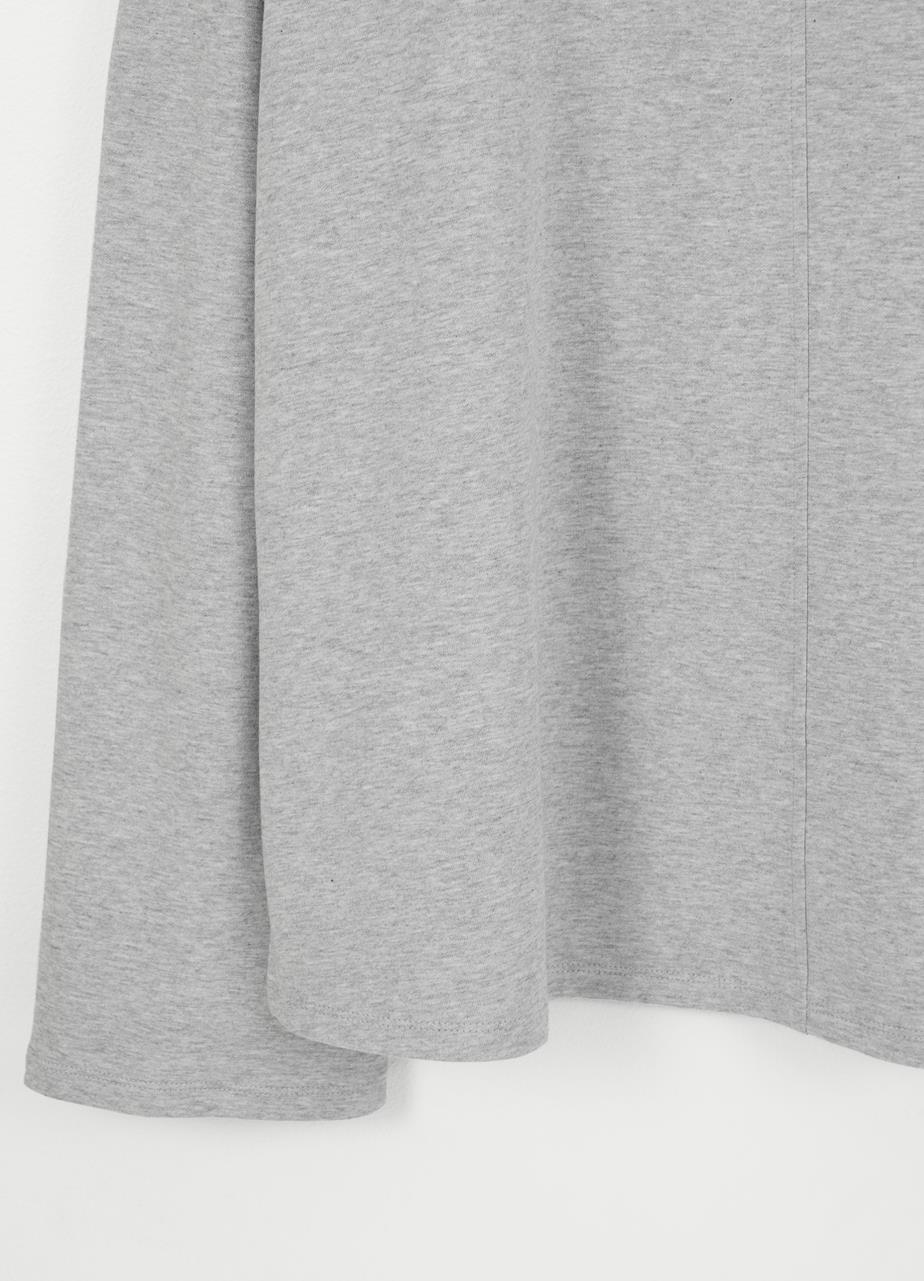 Boxy long sleeve t-shırt Grey textıle