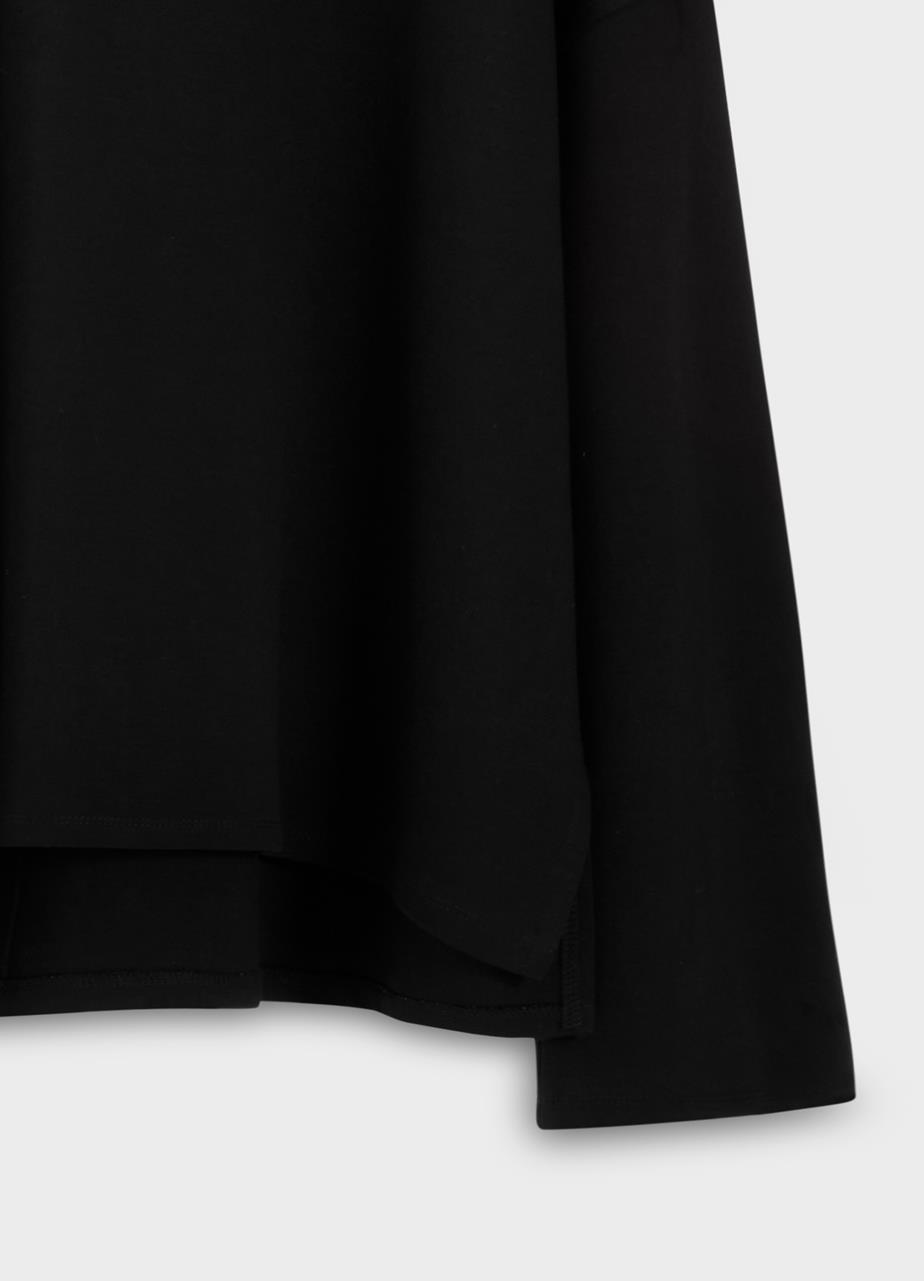 Boxy long sleeve t-shirt w Černá textil