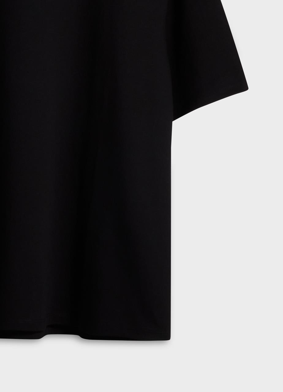 Boxy t-shirt m Black textile