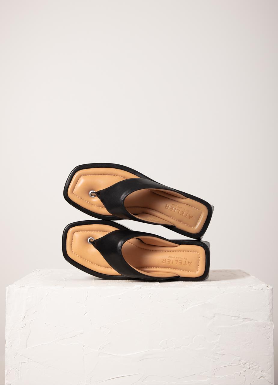 Juno sandaler Svart läder