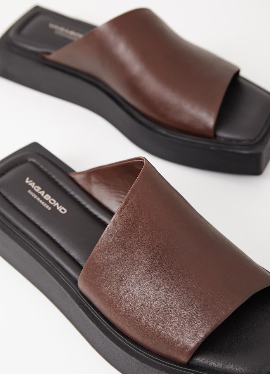 Evy sandaler Mørkebrun læder