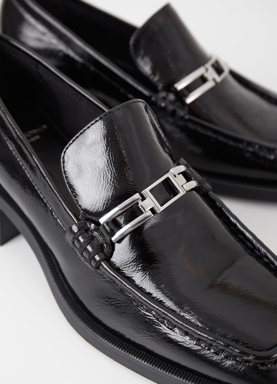 Blanca loafer Black crınkled patent leather
