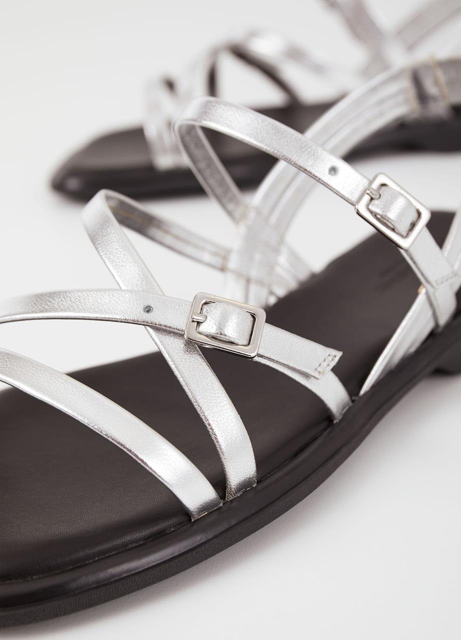 Izzy sandals Silver metallic leather