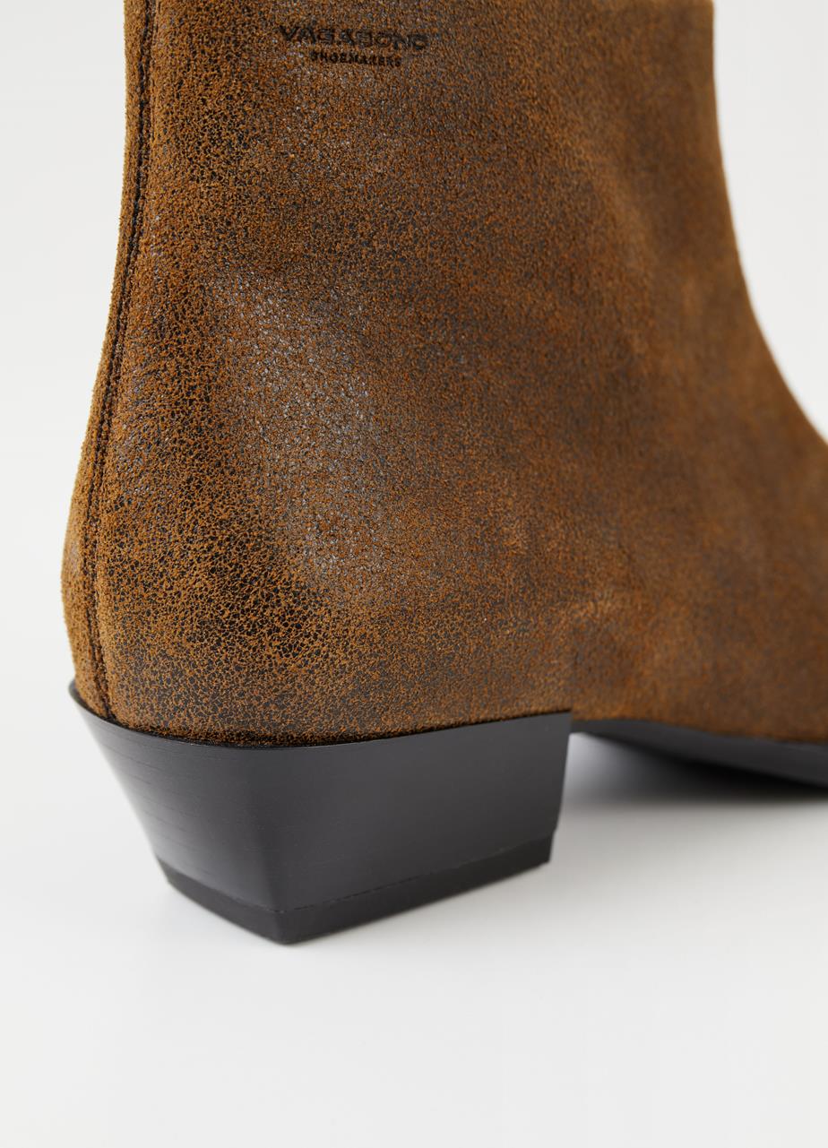 Cassie boots Brun texturerat läder